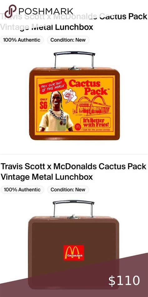 travis scott metal lunch box|Travis Scott x McDonalds Cactus Pack Vintage Metal Lunchbox.